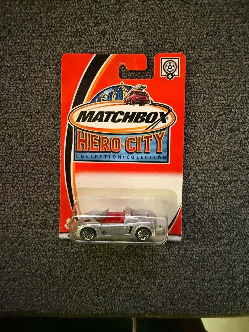 Matchbox Hero City Opel Speedster Diecast Car #6 Silver